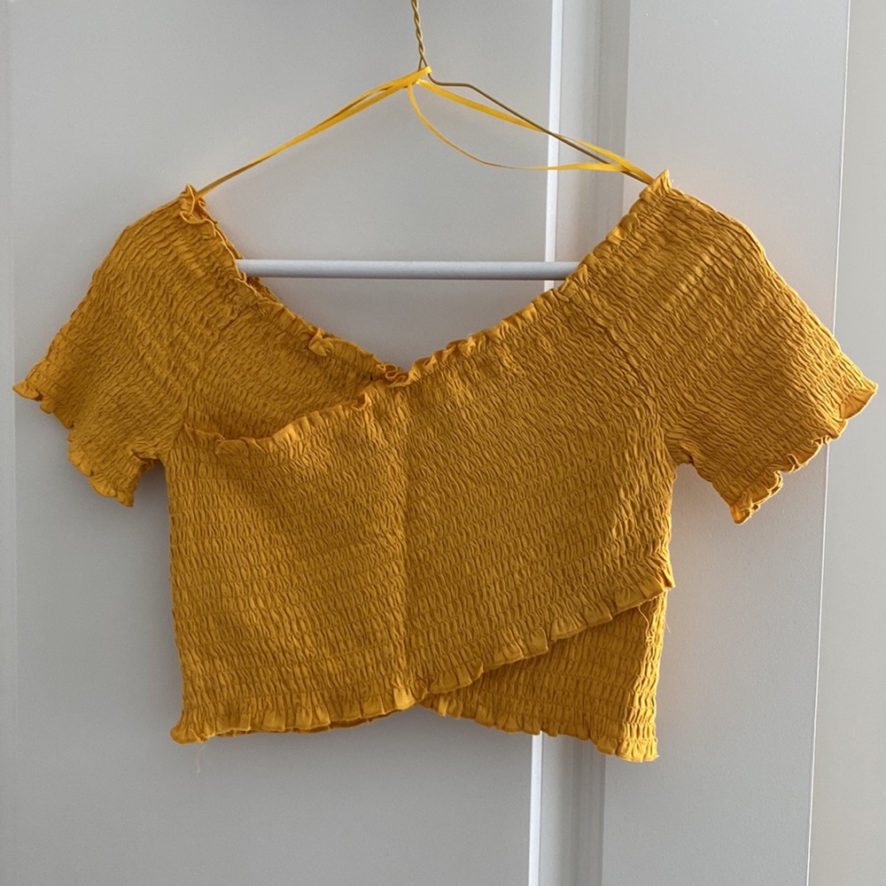 Ambiance Yellow Off-The-Shoulder Top - Picture 3 of 3